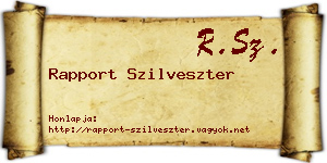 Rapport Szilveszter névjegykártya