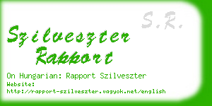 szilveszter rapport business card